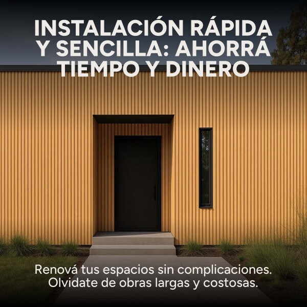 Pack x20 Wpc Simil Madera Wall Panel Lambrin 2.90x16.7 Color Marrón Madera 3