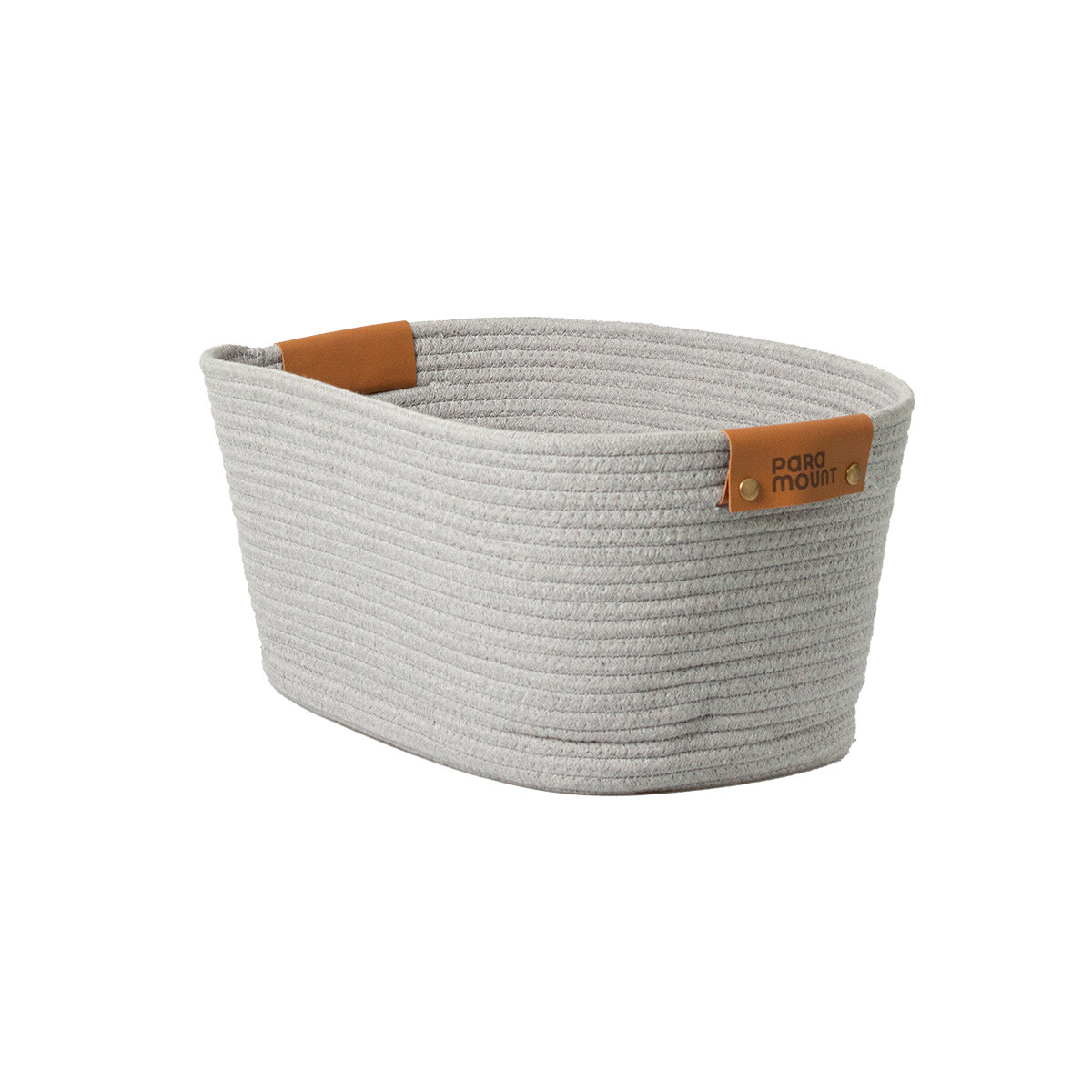 CESTO DE ALGODÓN CON ASA 45X30X22 CM GRIS 