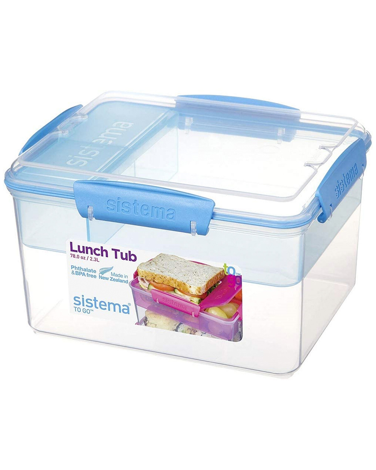 Recipiente plástico hermético Sistema Lunch Tub To Go con divisiones 2,3L  colores surtidos — Electroventas