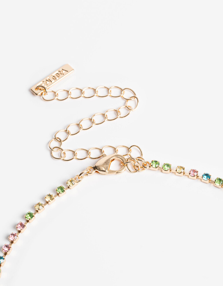 Collares Cortos Metal Collar Corto Strass - Dorado