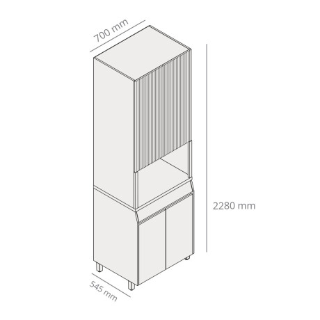 Armario de Cocina 4 Puertas 1 Cajón 70 cm – Línea Simone Mendes GAMAS DE BEIGE