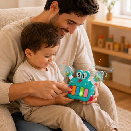 Piano cangrejo con sonidos para niños Verde