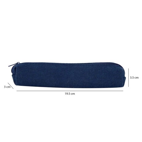 Mini Cartuchera en Tela para Lápices Lapiceras y Accesorios Azul Marino