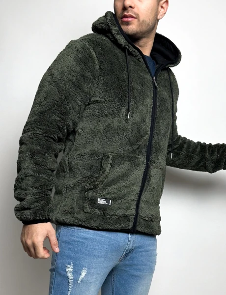 Campera de peluche abrigada Javi Verde
