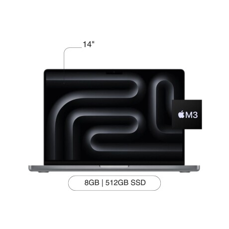 APPLE MACBOOK PRO 14' M3 8GB/512GB/SSD APPLE Macbook Pro 14' MTL73LL/A 512GB SSD / 8GB Chip M3 - Space Gray