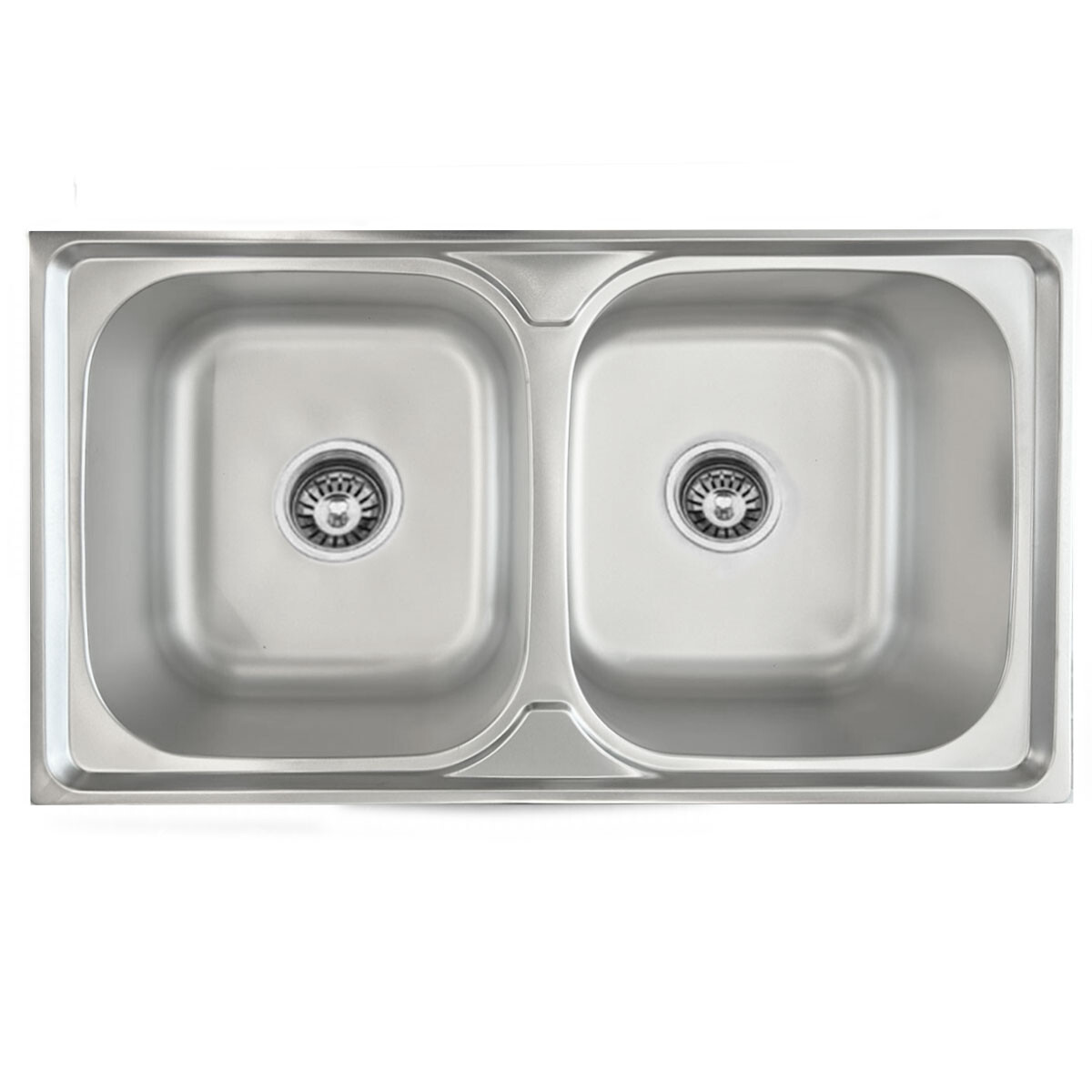 Pileta De Cocina Doble Acero Inox 78X42X21 Cm Satinada 