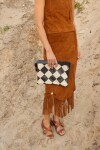 Rombos Clutch Negro / Hielo