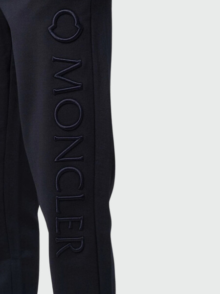 Moncler -Pantalón deportivo de algodón con bolsillos Azul Marino