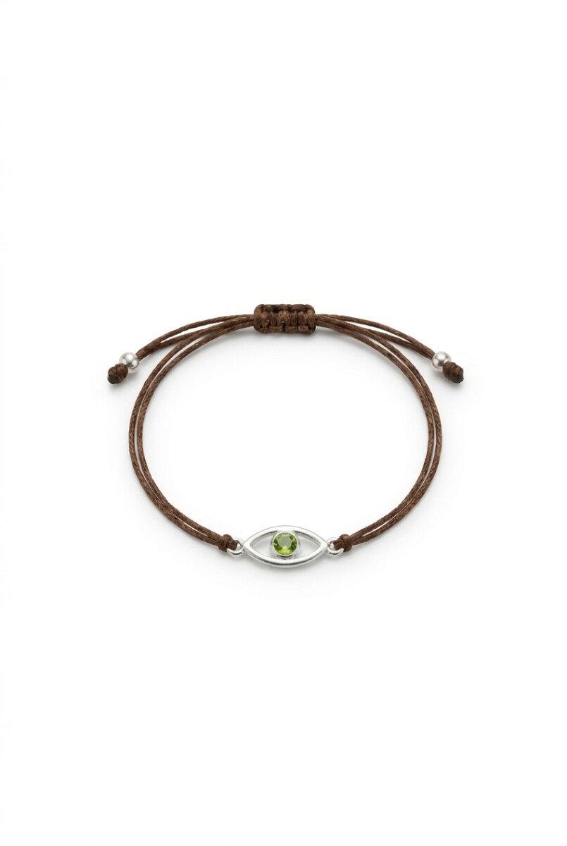 Pulsera ajustable cord ojito - plateado 