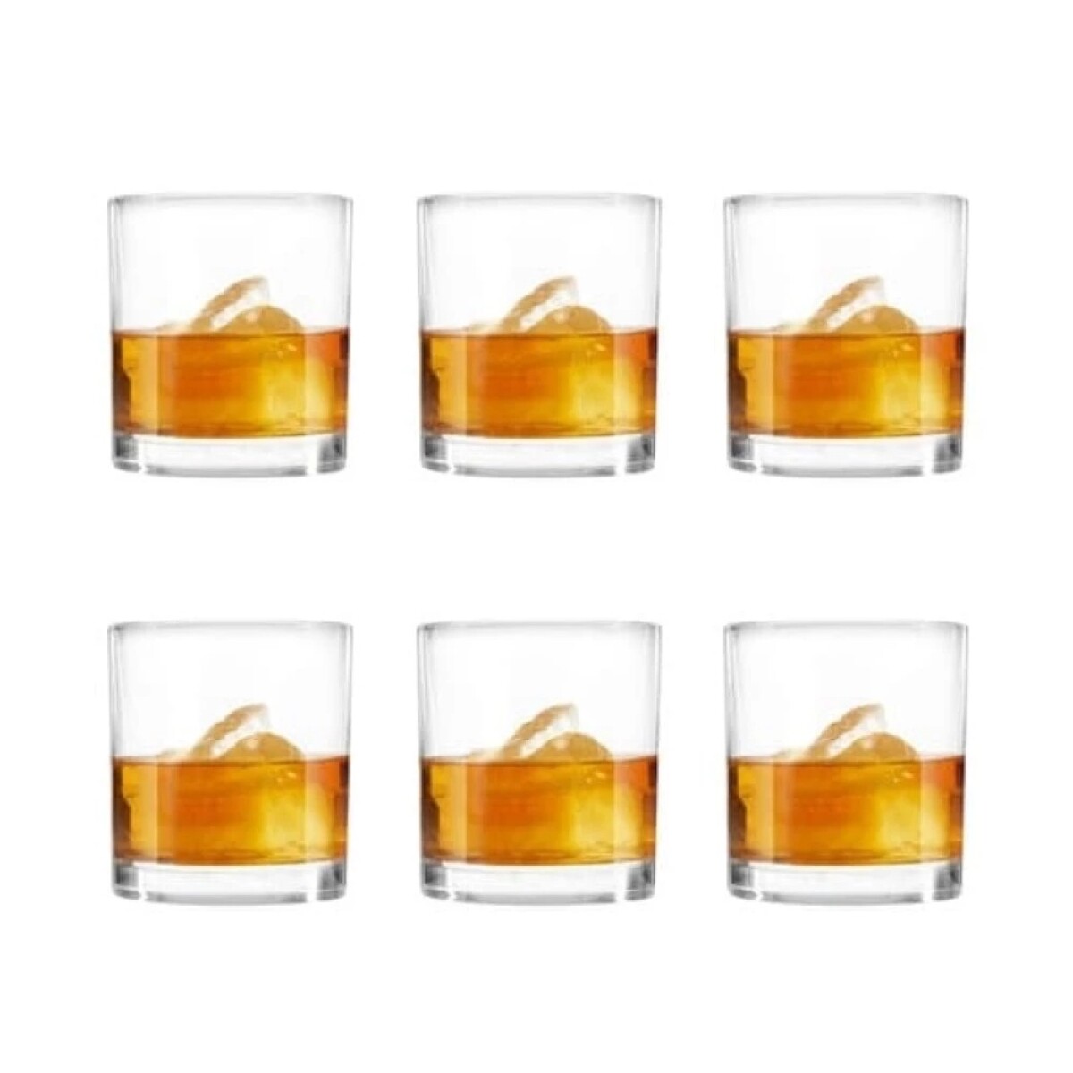 Set de 6 Vasos para Whisky en Vidrio de 325ml Barley - Transparente 