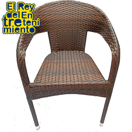 Juego de Jardin Mesa + 4 Sillas Simil Rattan Exterior Marron