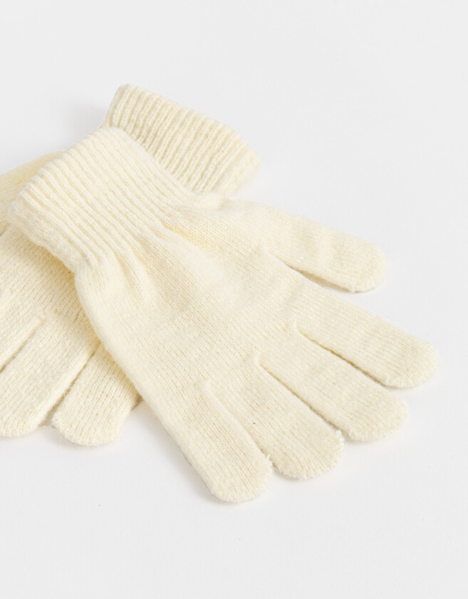 Guantes Varios Clasico Guantes Tejidos - Blanco Crudo
