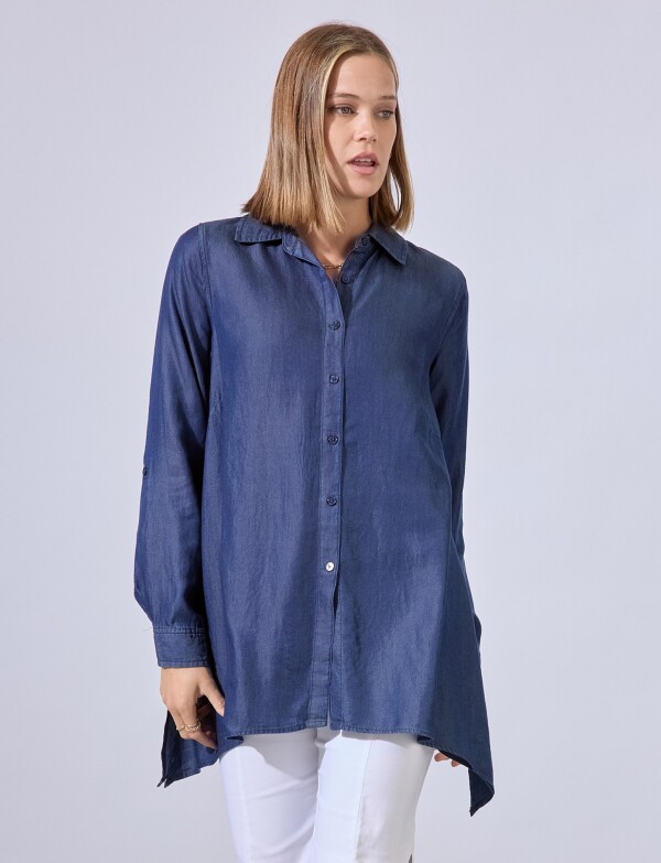 Camisa Tencel JEAN OSCURO