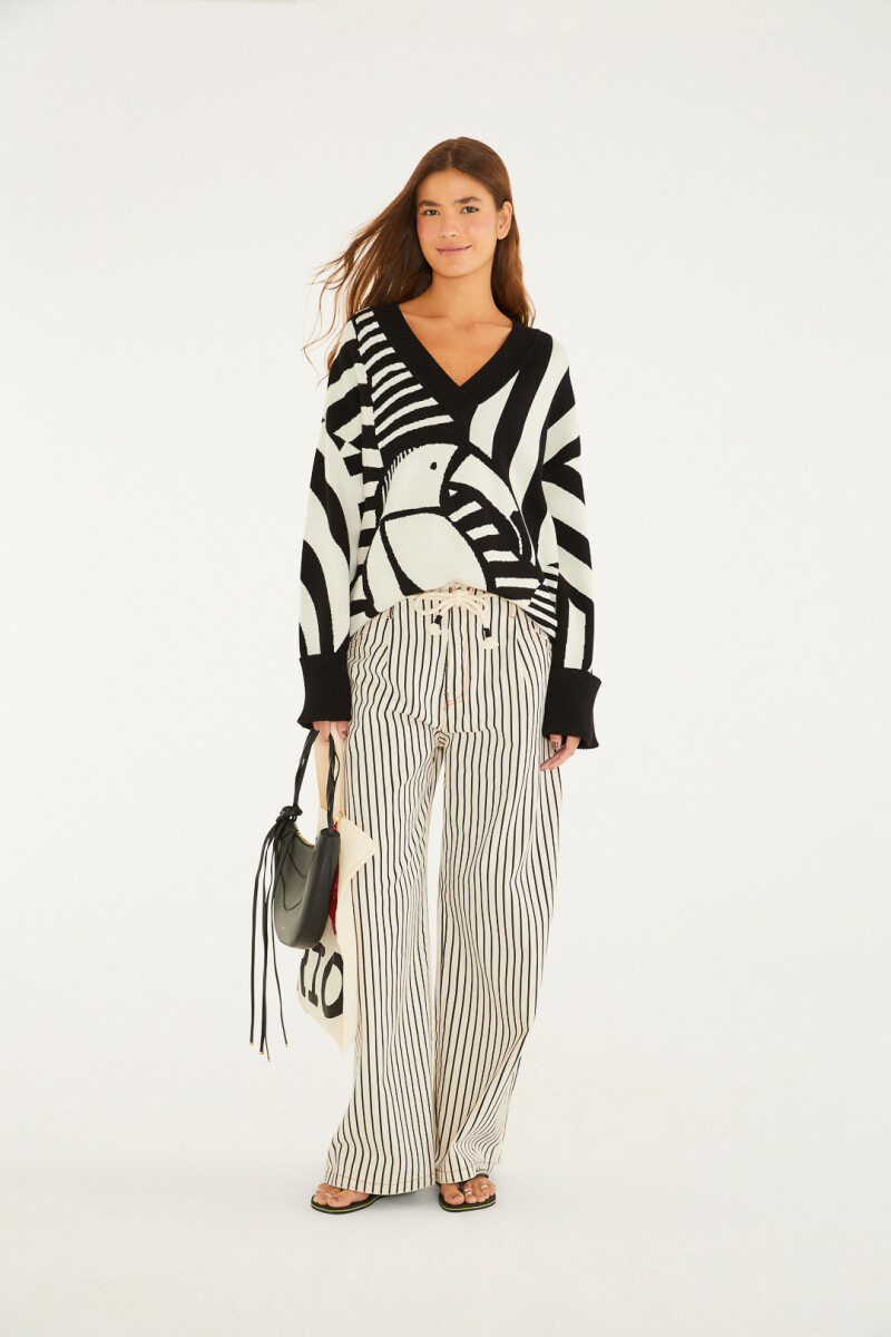 SWEATER Blanco Y Negro