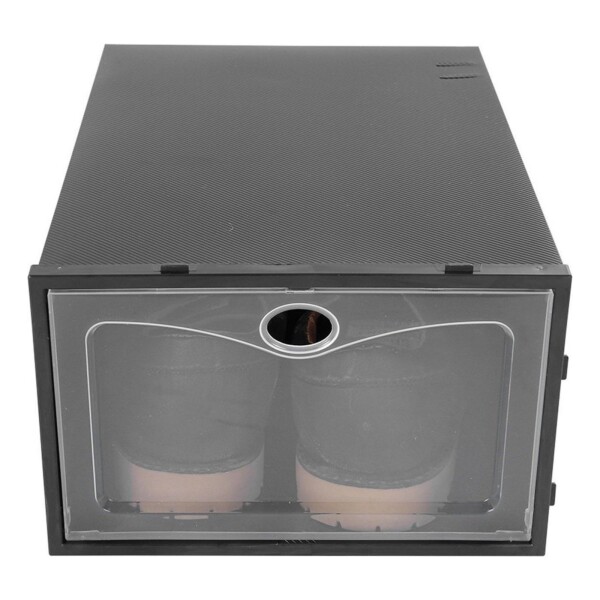 Caja Organizadora Zapatos Zapatera X6 Unidades Caja Apilable Color Variante Negro