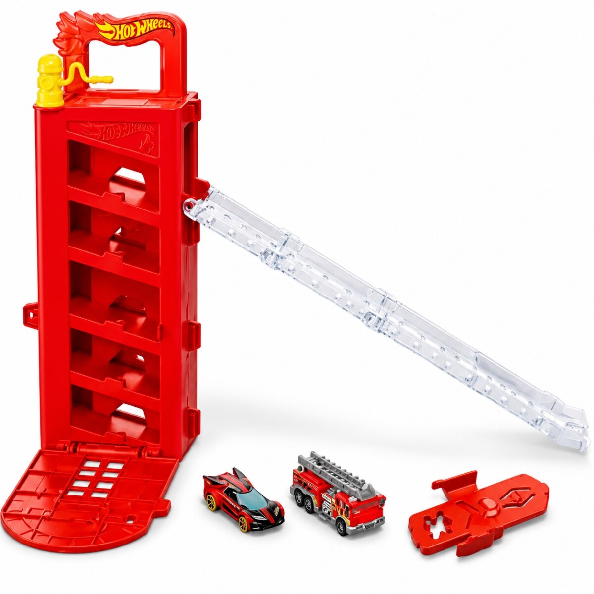 Pista Portátil y Estacionamiento Hot Wheels - ROJO 