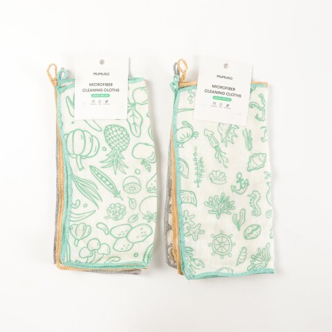 PAÑOS DE LIMPIEZA DE MICROFIBRA DISEÑO VEGETALES Y OCÉANO PAÑOS DE LIMPIEZA DE MICROFIBRA DISEÑO VEGETALES Y OCÉANO