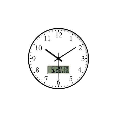 RELOJ DE PARED A PILA ANALOGICO Y DIGITAL NEGRO
