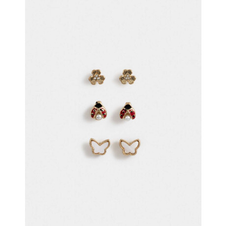Set De Aros Bañados En Oro Dorado