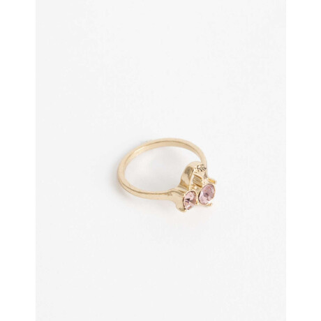 Anillo Metal Con Charm Dorado