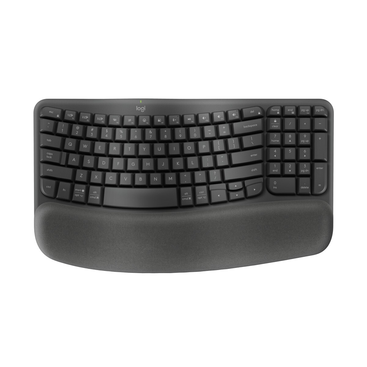 Teclado Inalámbrico Ergonómico en español Logitech Wave Keys Bluetooth Multi Device 920 - Graphite 