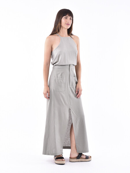 FALDA MAKENA VERDE GRISACEO