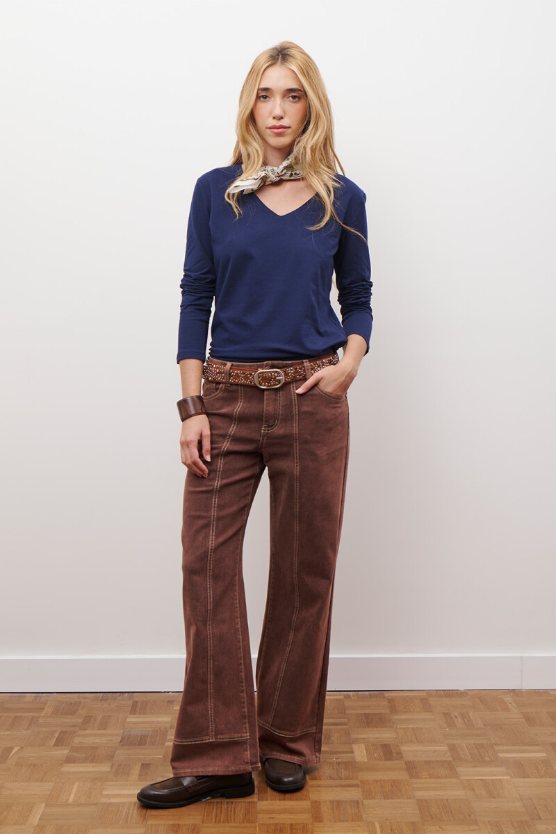 REMERA V M/LARGA MARINO