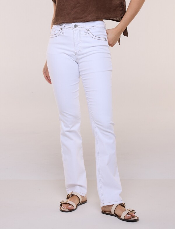 Jean Bootcut Con Pespuntes Contraste BLANCO