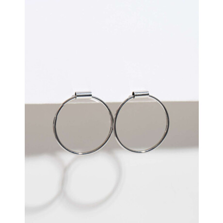 Aros Circulares Plateado Rodio
