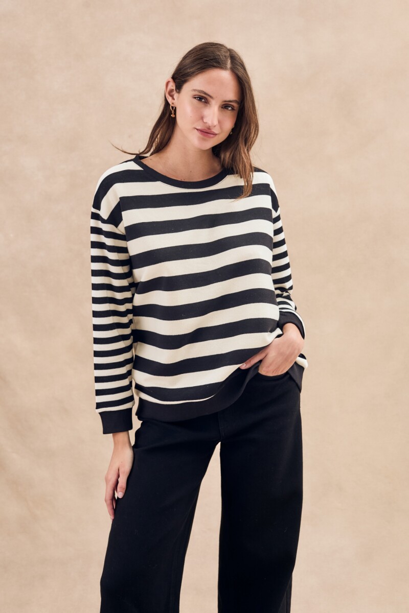 Sweater Rayado Multi Negro