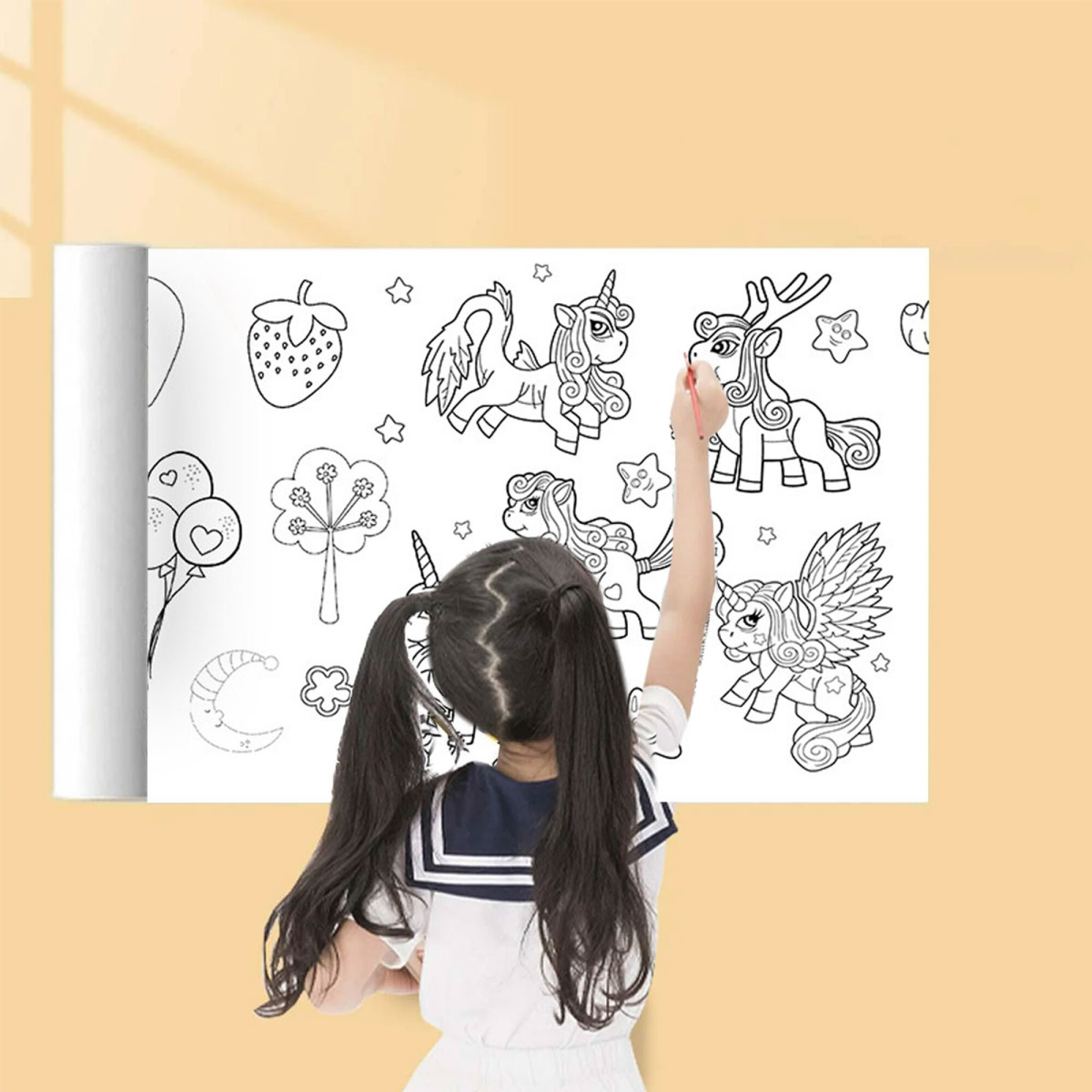 Rollo De Papel De Dibujo 3mts P/ Pintar Marcadores - Unicornios — El ...