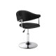Silla Taburete Butaca con Respaldo en Cuero Lumax Modelo Chuck Negro