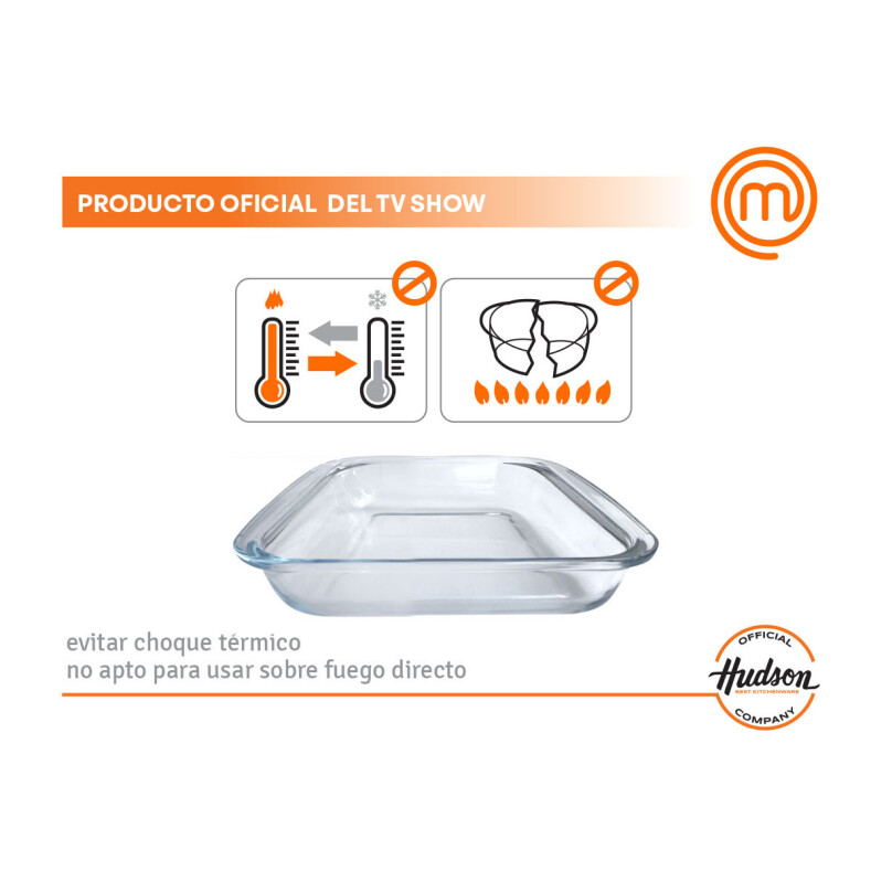 Asadera De Vidrio Templado Hudson Cuadrada Para Horno 24 Cm Asadera De Vidrio Templado Hudson Cuadrada Para Horno 24 Cm