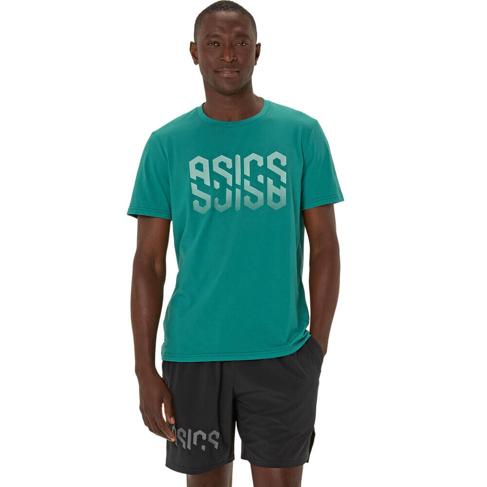 ASICS Hex Graphic Cotton Blend Tee - Hombre Rainy Lake