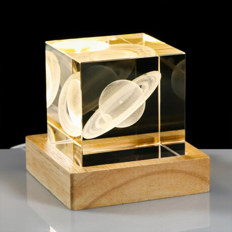 Lampara veladora con cuadrado de 5 cm de vidrio Saturno