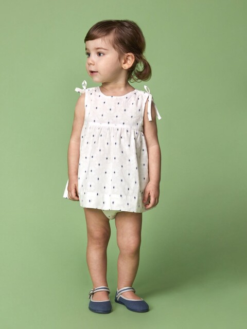 Vestido Dobby Lazada Hombro Blanco