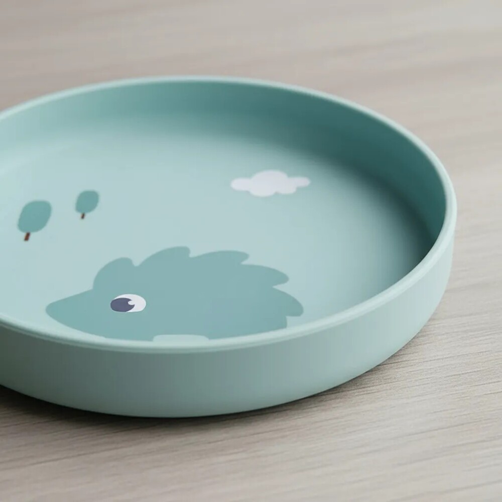 Plato con ventosa BUBA cloudy verde