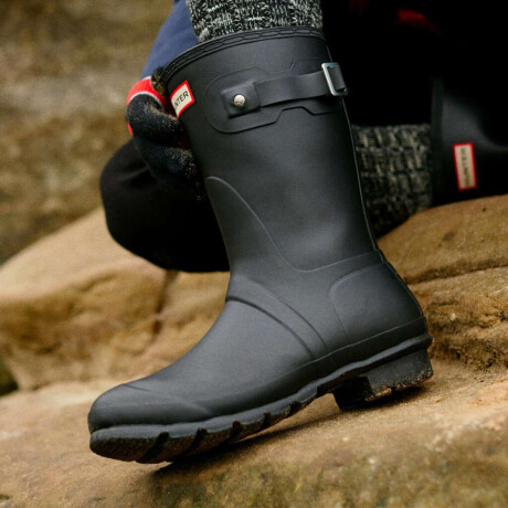 Botas Hunter Dama Short Negra Negra