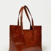 Bolso The Icon en cuero grabado big croco Cuoio