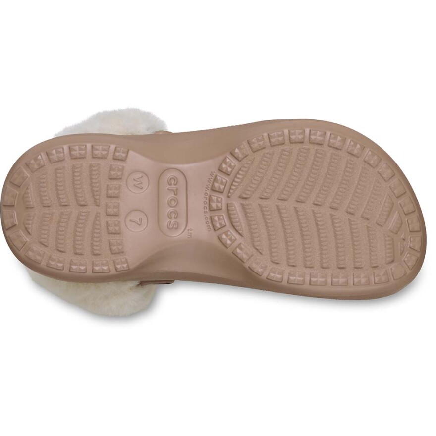 Classic Platform Fuzz Lined Clog W Latte