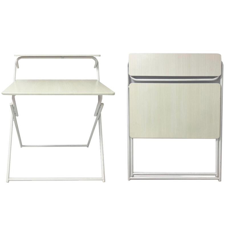 Escritorio Plegable con Estante en MDF 77x50x75cm Blanco