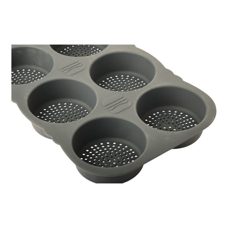 Molde Redondo de Pan de Hamburguesas Silicona Antiadherente 34.8×23.5cm Gris
