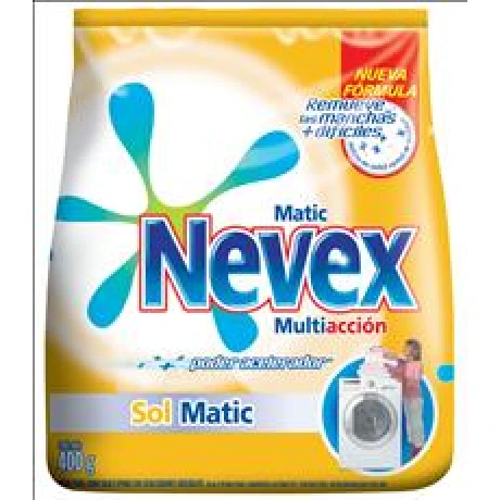 DETERGENTE EN POLVO NEVEX MATIC SOL 400 GR DETERGENTE EN POLVO NEVEX MATIC SOL 400 GR