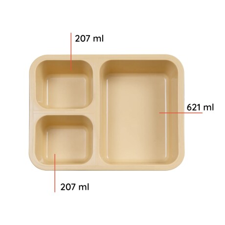 Bandeja 3 compartimentos 22,1x16x4,8cm Copolímero Bandeja 3 compartimentos 22,1x16x4,8cm Copolímero