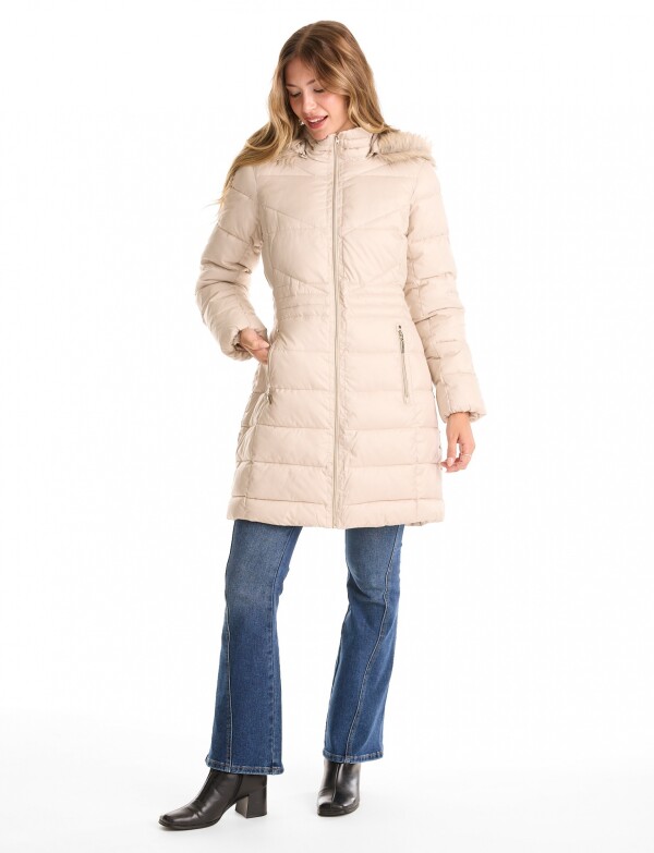 Campera Abrigo Puffer BEIGE