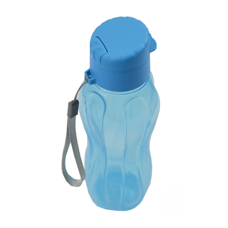 Botella caramañola plástica con tapón 600 ml CELESTE