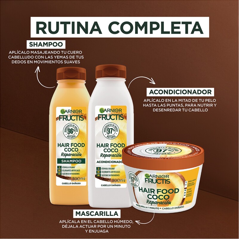Mascarilla Hair Food Coconut Garnier Fructis 350 Ml. Mascarilla Hair Food Coconut Garnier Fructis 350 Ml.