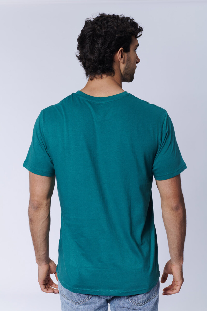 Remera Estampa Sol Verde Petróleo