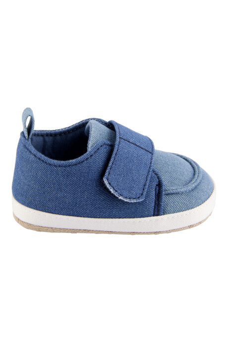 Zapato de bebé, con velcro, chambray Sin color