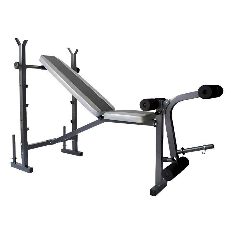 BANCO DE PECHOS Y PIERNAS PLEGABLE P / PESAS GRIS NEGRO BANCO DE PECHOS Y PIERNAS PLEGABLE P / PESAS GRIS NEGRO